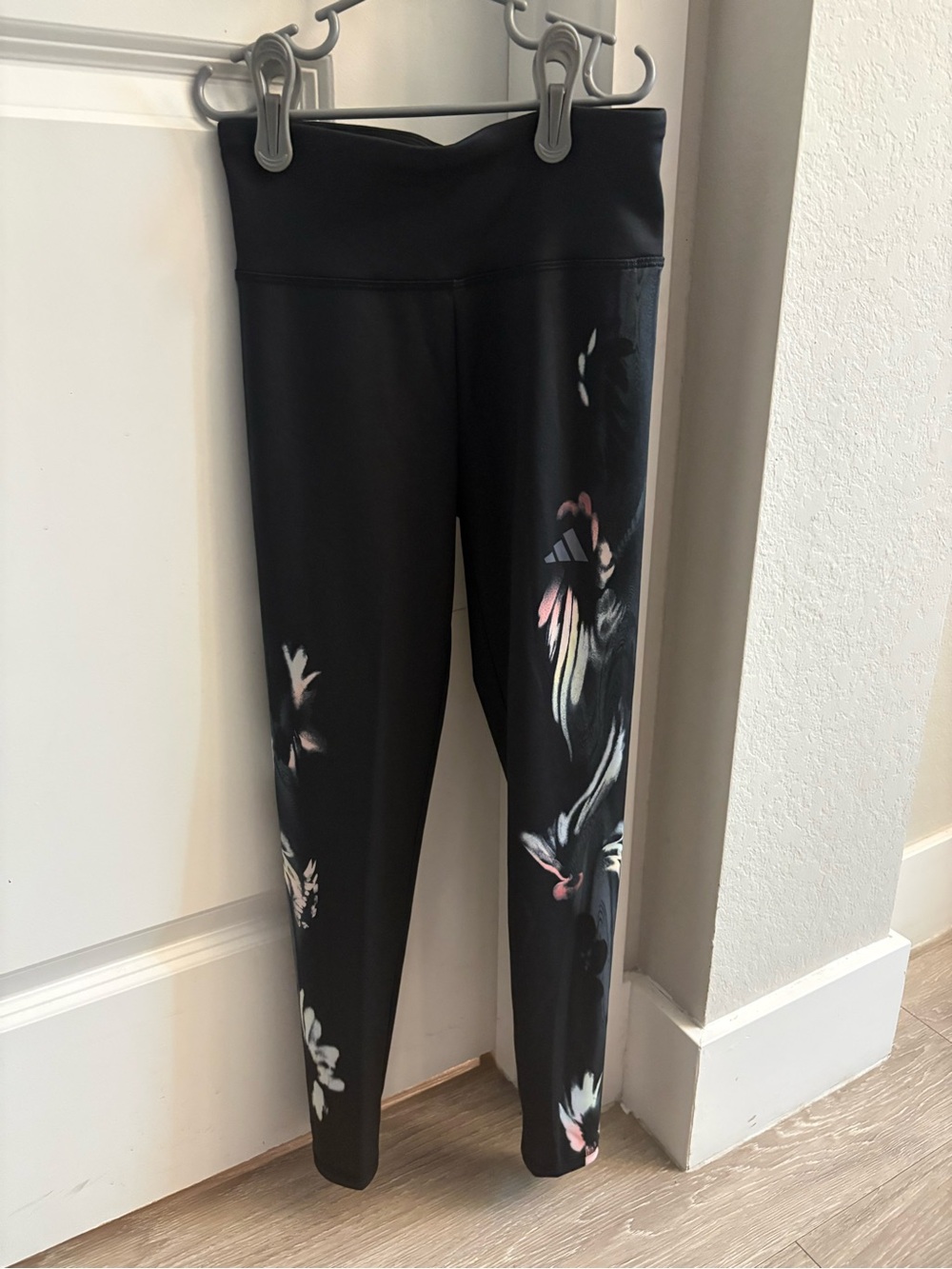 adidas Black Floral-Print Girls' Active Leggings